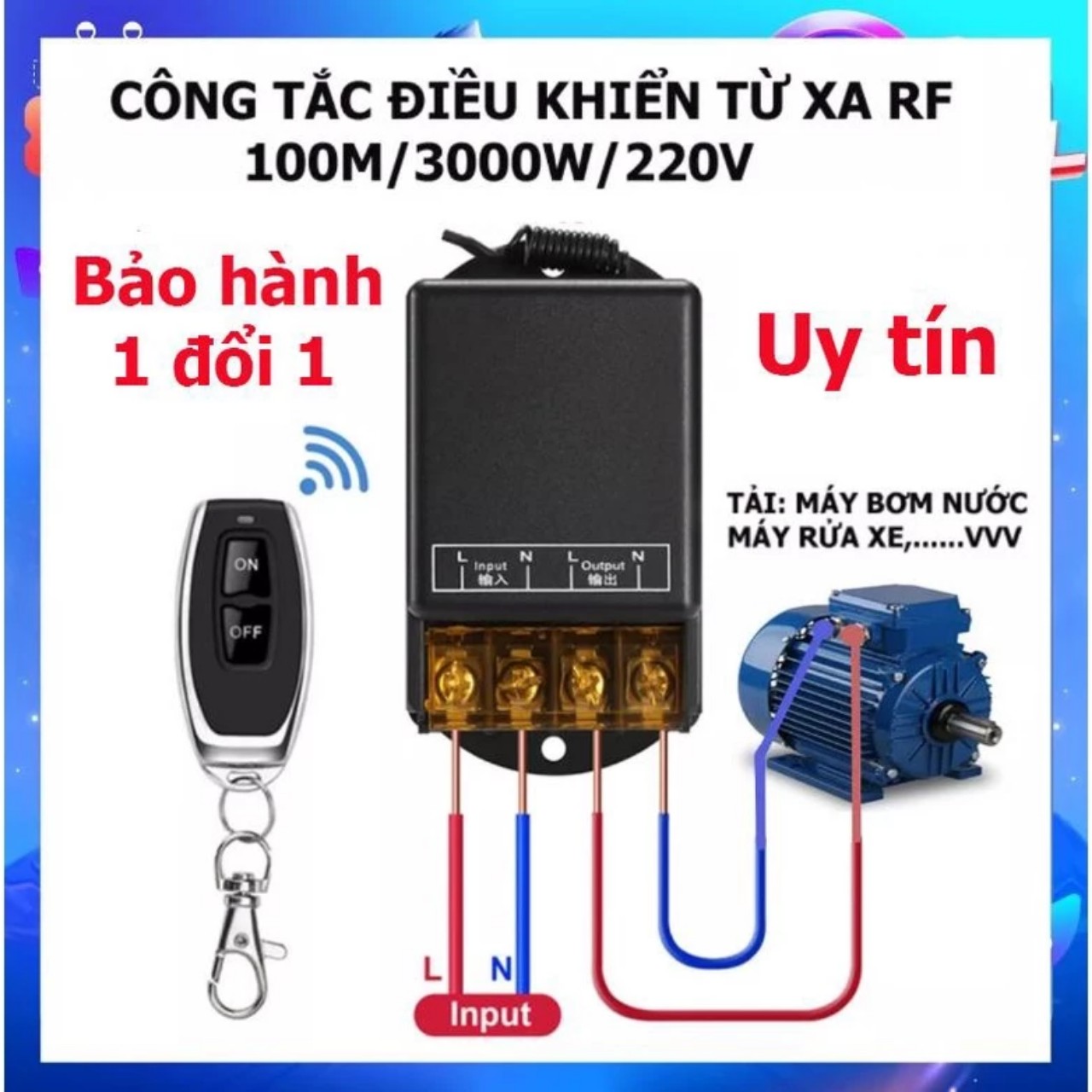 Công Tắc Điều Khiển Từ Xa 220V - 100M 30A: Hiệu Suất Đỉnh Cao với Loại Tốt, Nút Học Lệnh và Công Suất Lớn