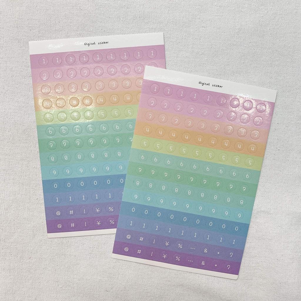 Tấm Sticker Chữ Cái Pastel Màu Cầu Vồng - Hình Dán Chữ Cái / Số