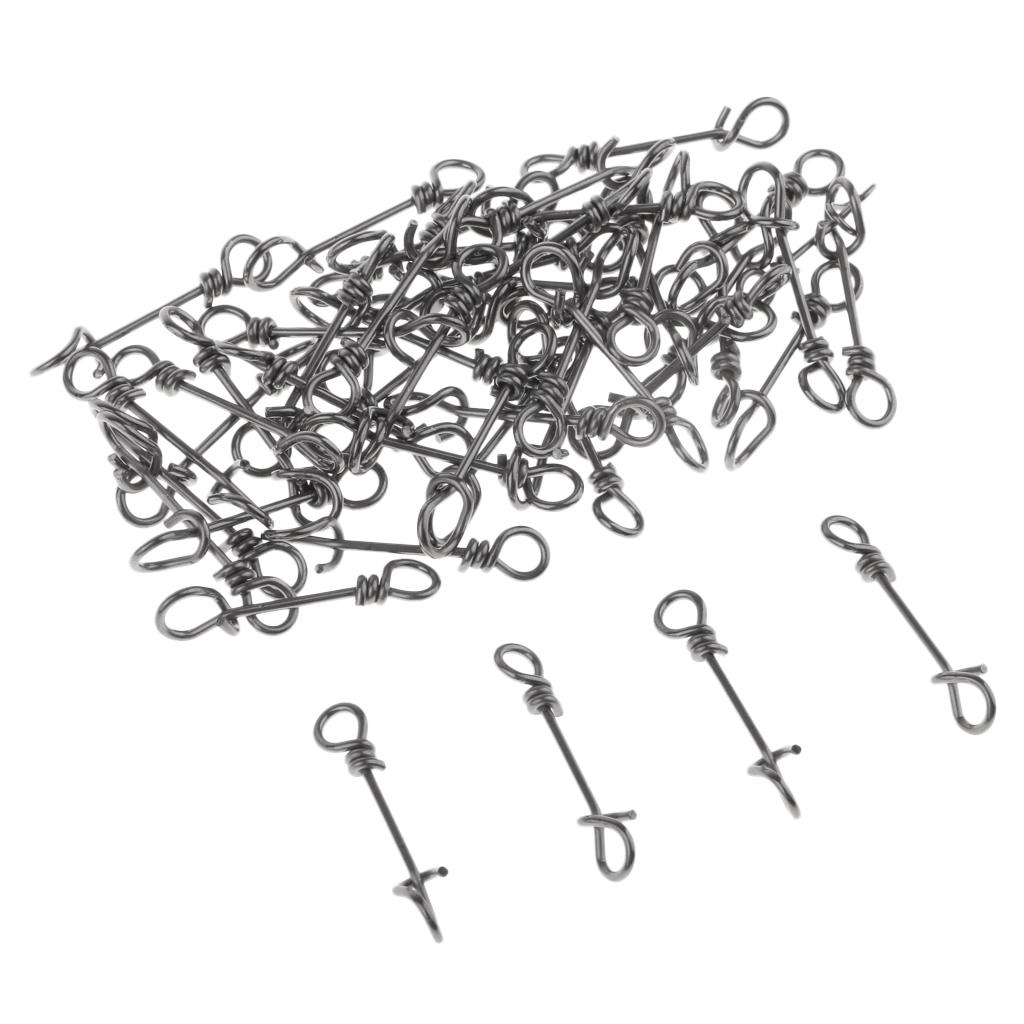 50 Pieces Steel Quick Lock Fishing Snap Clip Swivel Connector 10mm