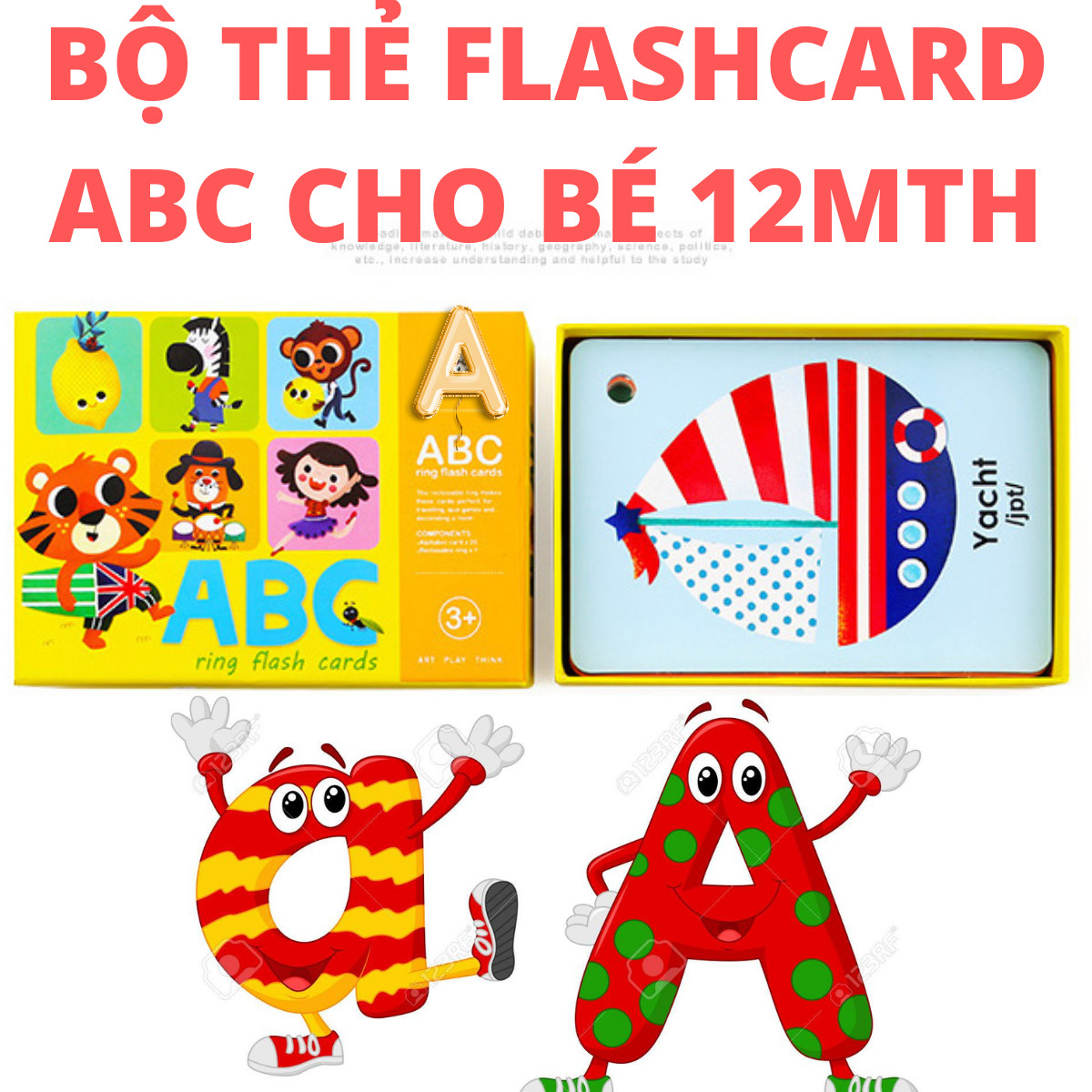 Thẻ học chữ cái ABC tiếng Anh cho bé từ 12 tháng tuổi trở lên