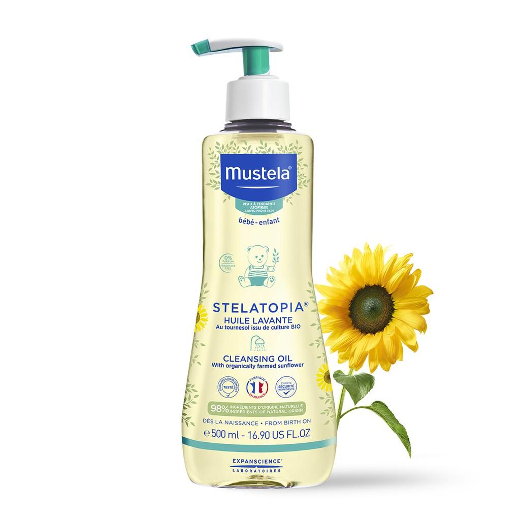 Dầu tắm gội Cho Trẻ Sơ Sinh &amp; Em Bé Da Chàm Thể Tạng Mustela 500ml