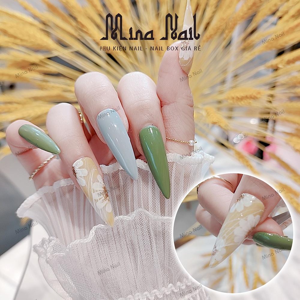 Nail Box Móng Úp Thiết Kế Đo Size Theo Yêu Cầu Vẽ Hoa Cúc Gel Nhện NB011 180