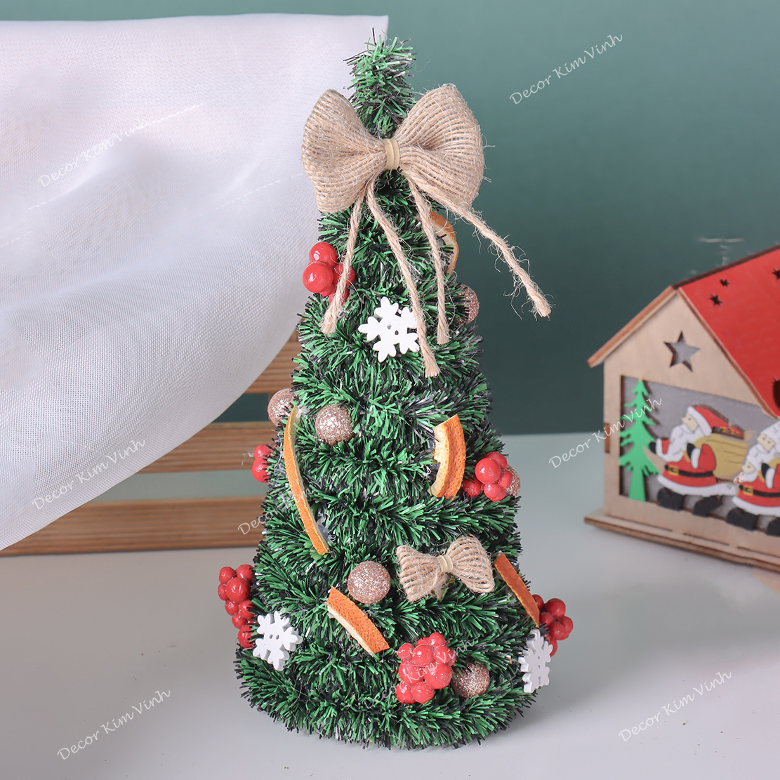 Cây Thông Hình Tháp Lát Cam THAP02 20cm Cây Thông Trang Trí Giáng Sinh Cây Thông Noel