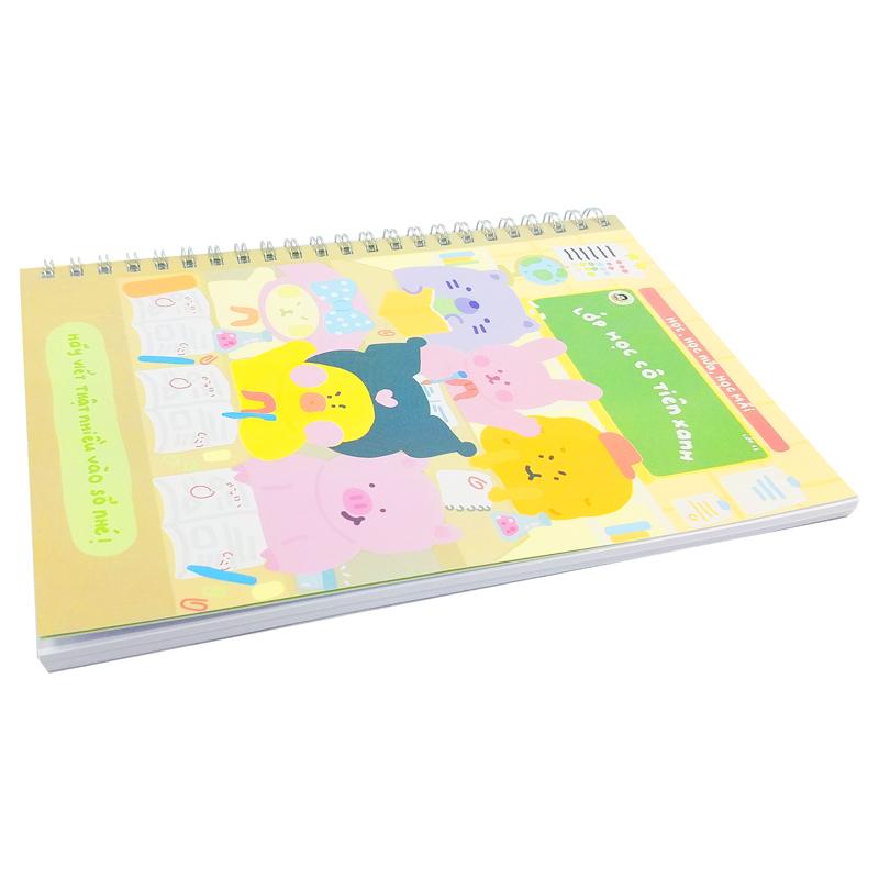 Sổ Tay Lò Xo A5 Kẻ Ô Vuông 100 Trang 100gsm - Cô Tiên Xanh - Lớp Học Cô Tiên Xanh