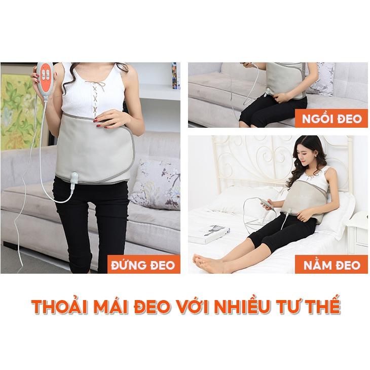 Đai Quấn Nóng Rung Massage Toả Nhiệt Bụng Chế Độ Thư Giãn Có Đèn Tia Hồng Ngoại Và Điều Khiển Đi Kèm Mẫu Cắm Điện JS-025