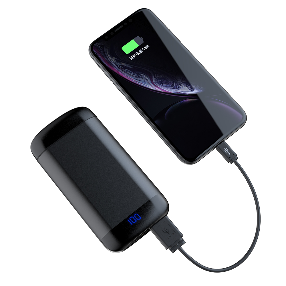 Tai Nghe Không Dây HBQ-Q66 Bluetooth 5.0 + Hộp Sạc EDR TWS 6000mah Màn Hình IPX5 Chống Nước Mini