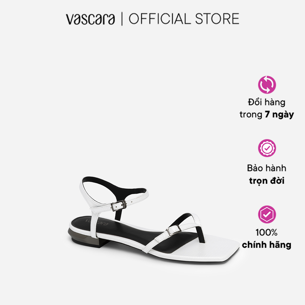 Vascara Giày Sandal Kẹp Vân Da Kỳ Đà Quai Phối Khóa Cài - SDK 0328