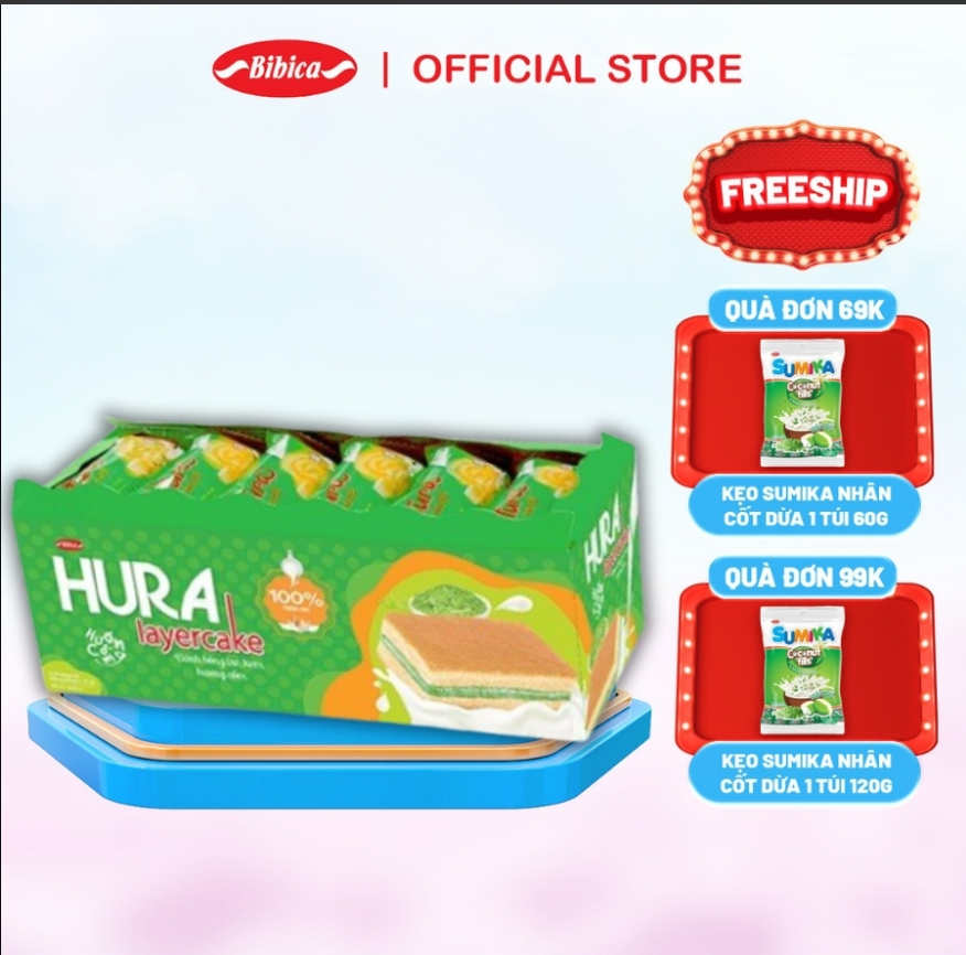 [MUA 4 TẶNG 1] Bánh Hura Layercake Dâu 300g