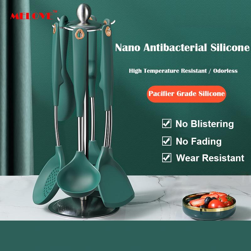 Bắc Âu Thìa Silicone Bộ Nấu Ăn Tiện Dụng Bộ Chịu Nhiệt An Toàn Không Chứa BPA Trứng Bánh Nồi Chảo Không Dính Nhà Bếp tiện Ích Bộ