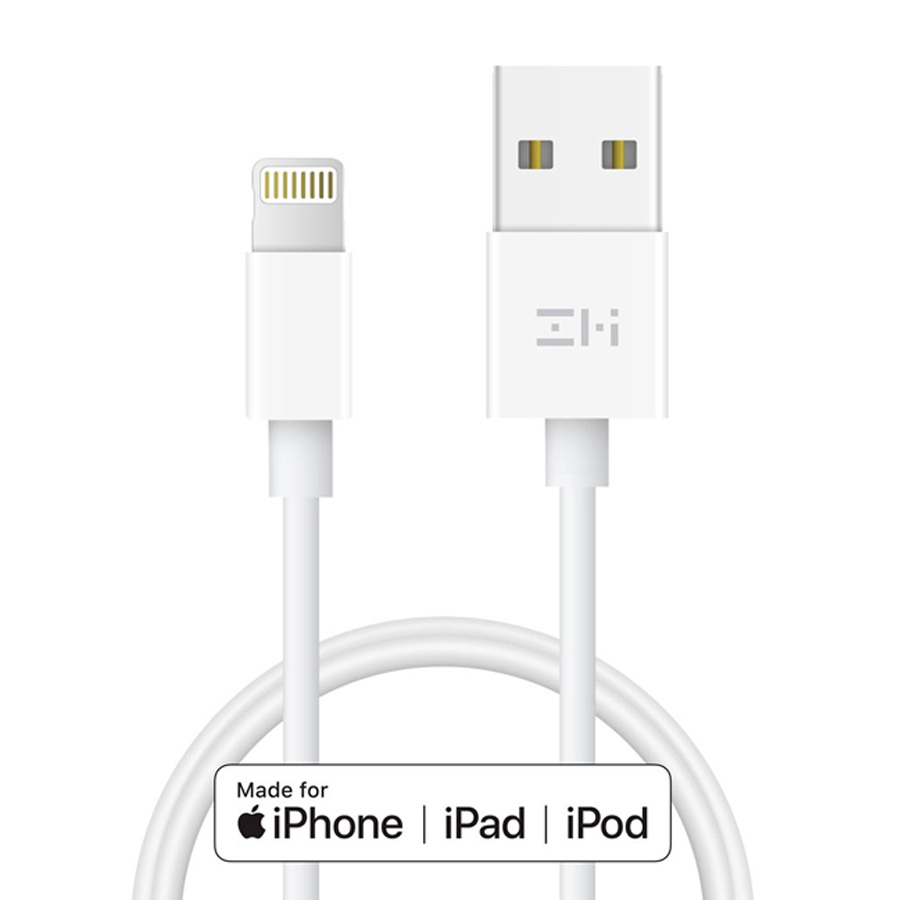 Cáp sạc cho iPhone ZMI AL813C chuẩn MFi , dòng điện 2.4A - Trắng - Hàng chính hãng