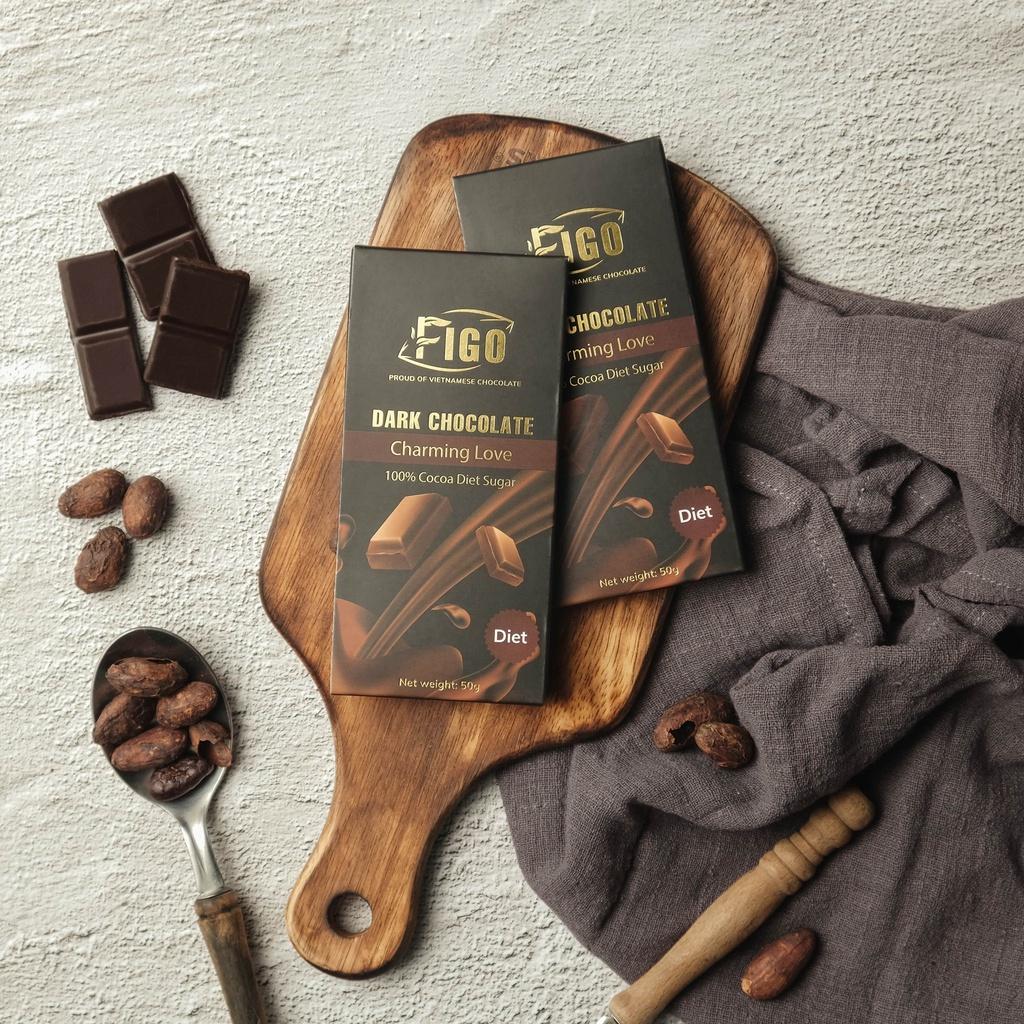 Kẹo socola đắng Dark Chocolate 100% ăn vặt giảm cân văn phòng FIGO