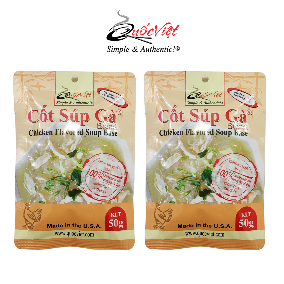 COMBO 2 Gói Gia vị Cốt súp gà Quốc Việt - 2 x 50g - VN10504