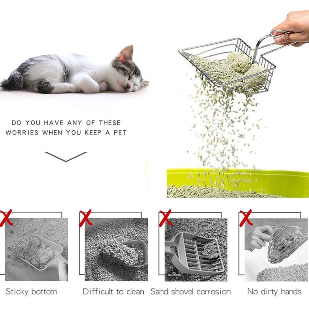 Các phòng mèo làm bằng thép không gỉ, xúc xích mèo lớn, xẻng katzenklo, xẻng kotchaufel, xẻng kim loại thú cưng bền, cho mèo, chó