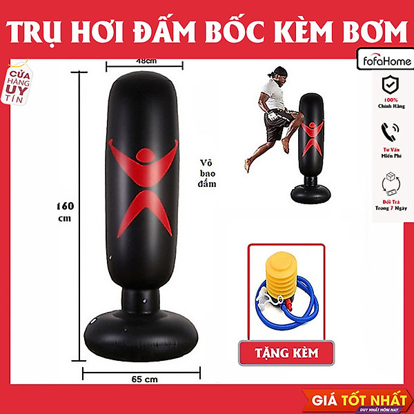 Trụ Đấm Boxing Cho Trẻ Em Và Người Lớn Bơm Hơi Tự Đứng Chất Liêu Cao Su Bền Tập Tại Nhà Giao Màu Ngẫu Nhiên