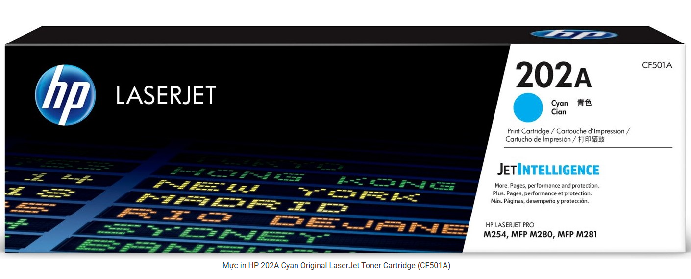 Mực in HP 202A Cyan Original LaserJet Toner Cartridge (CF501A) - Hàng chính hãng