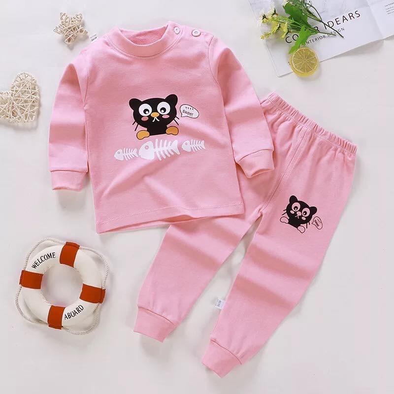 Bộ cotton dài tay Quảng Châu cho bé trai bé gái thu đông 2020-M7