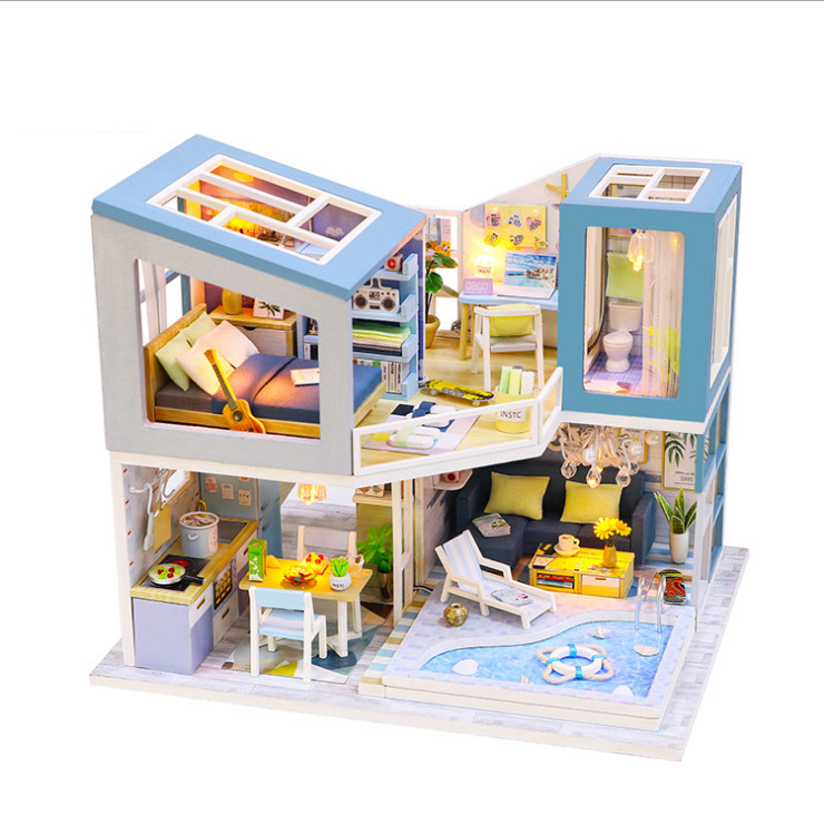 Mô hình nhà DIY Doll House First Meet Kèm Mica Chống bụi