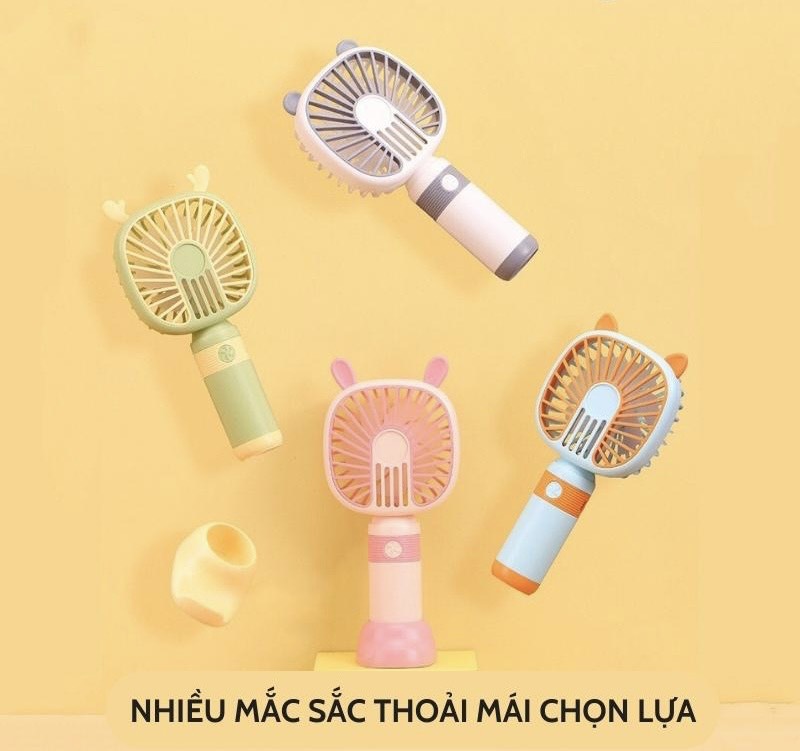 Gió cầm tay mini ,có đèn, 2in1