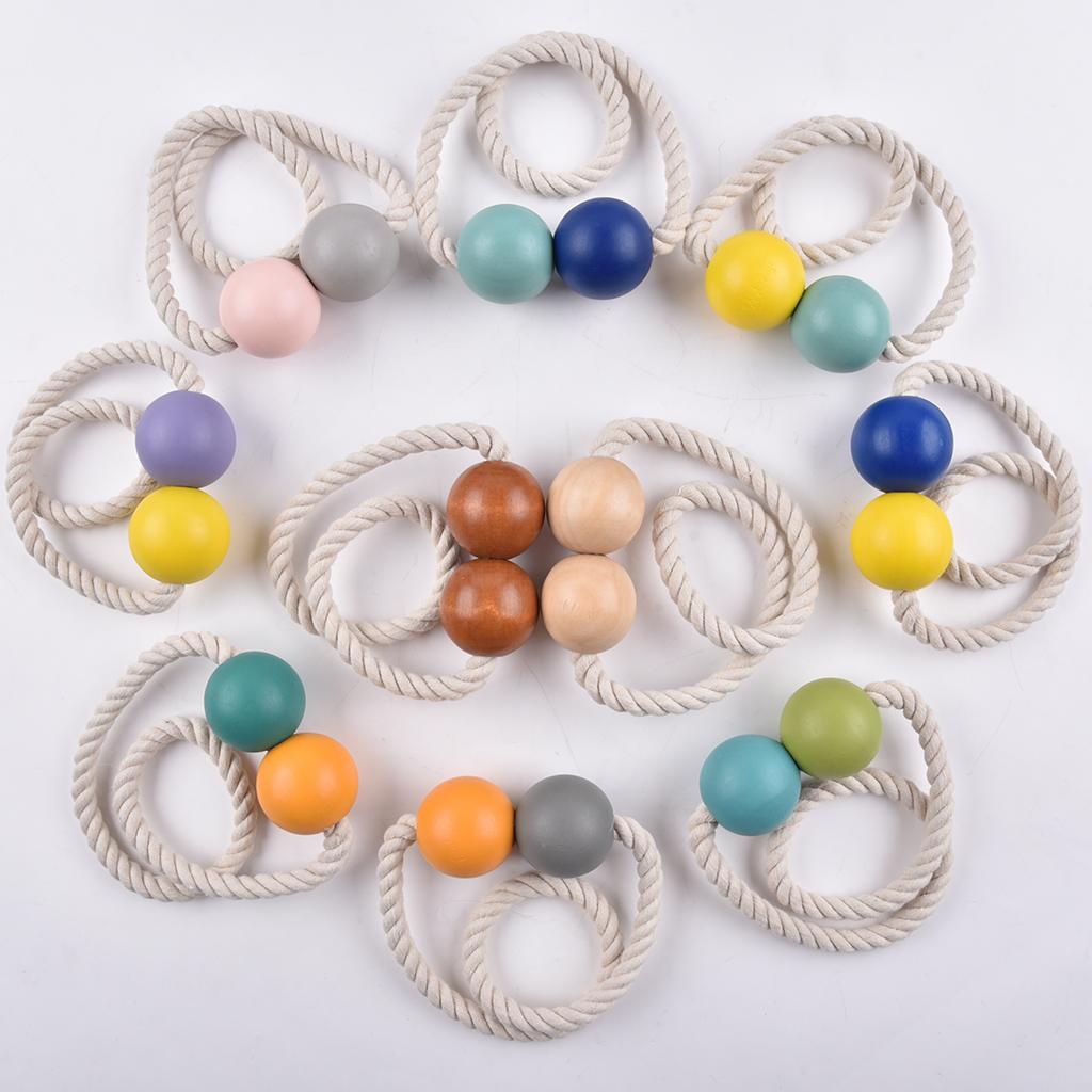 1 Cặp Từ Gỗ Hạt Rèm Cửa Sổ Tie Lại