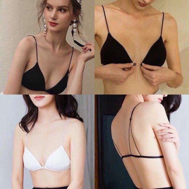 Áo Bra Sexy cotton đệm mỏng dây bún cài trước Freesize
