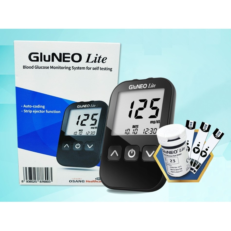 Máy Đo Đường Huyết GluNEO Lite - Tặng  25 que thử đường huyết và 25 kim chích máu