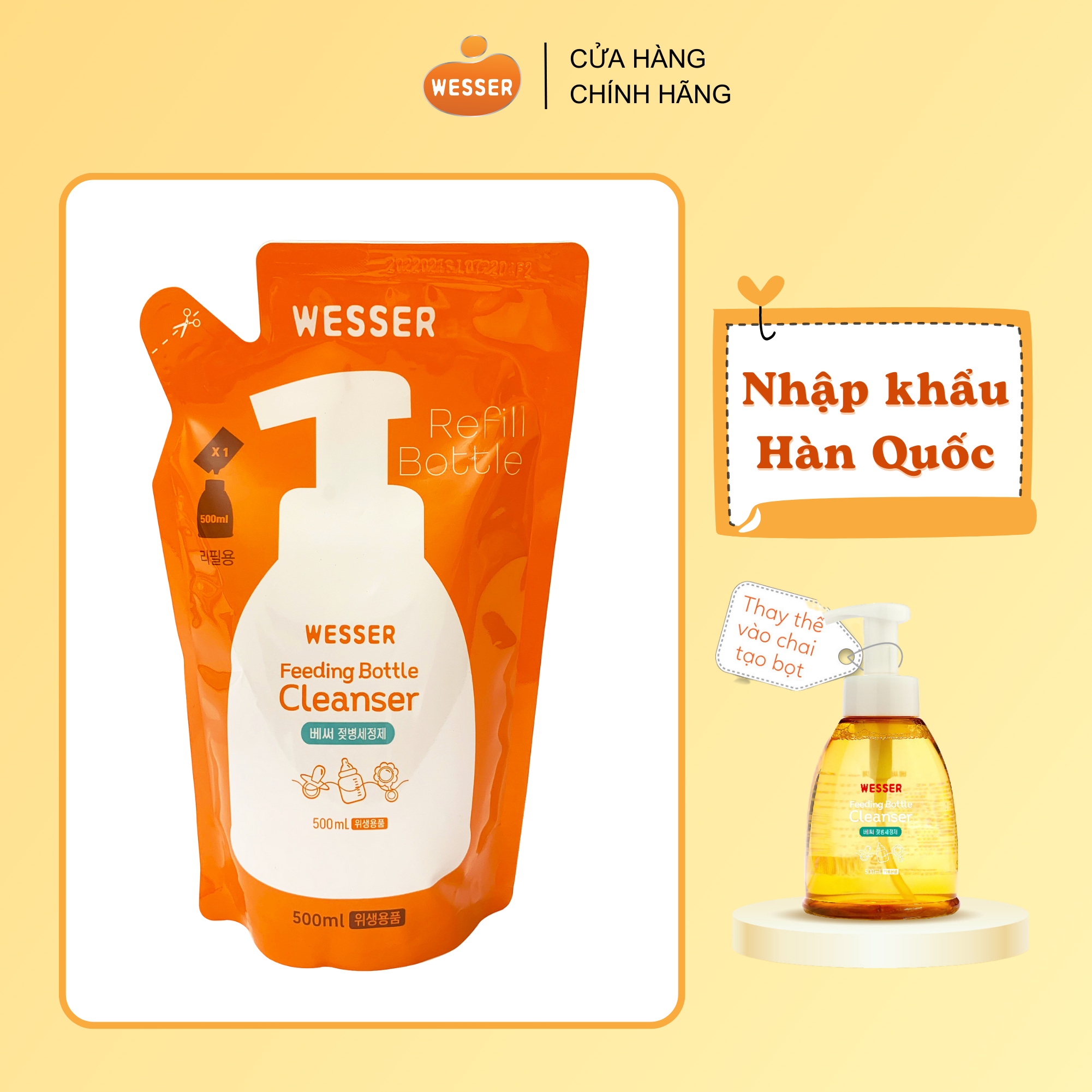 Nước rửa bình sữa Wesser