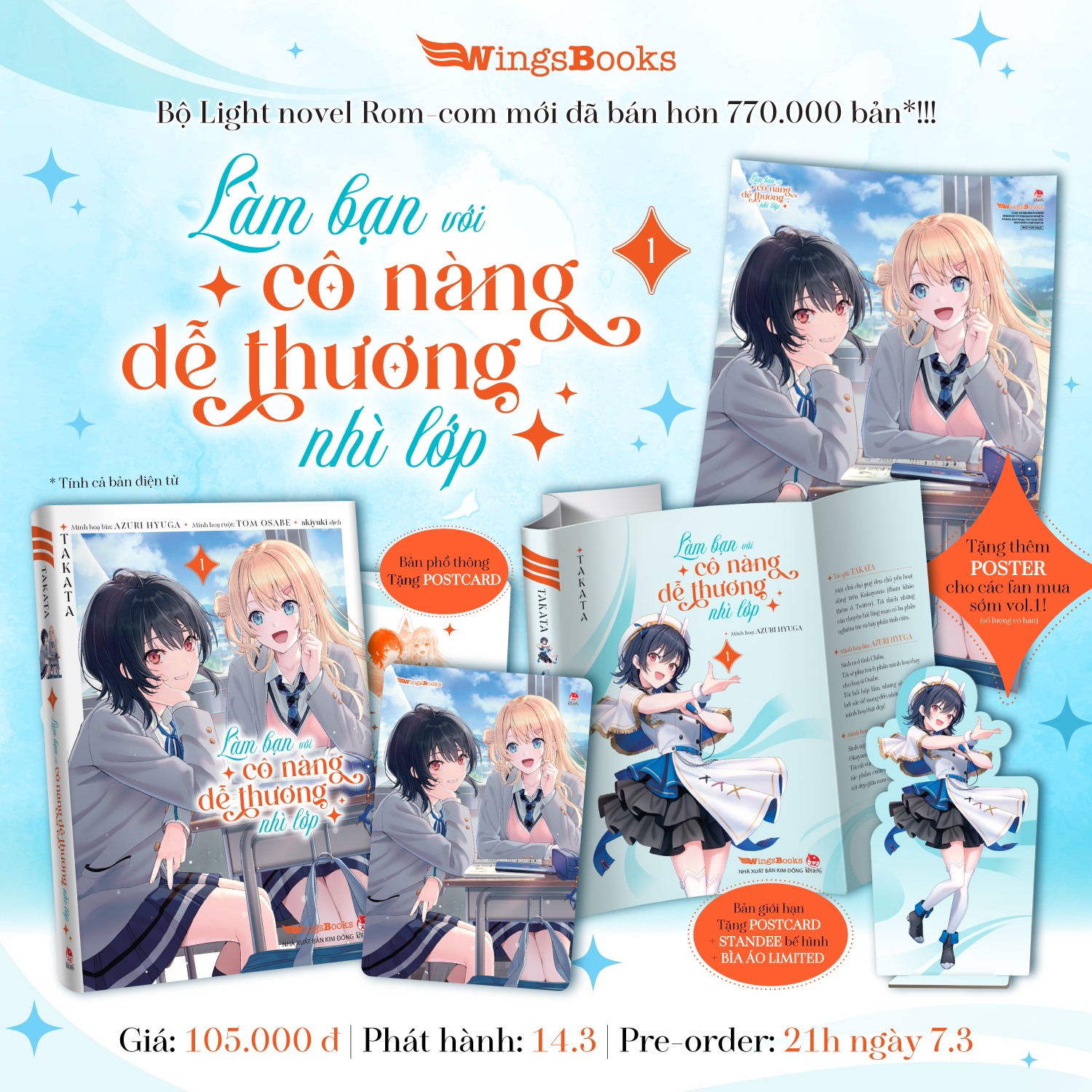 Truyện Làm Bạn Với Cô Nàng Dễ Thương Nhì Lớp (Light Novel) - Chang Book