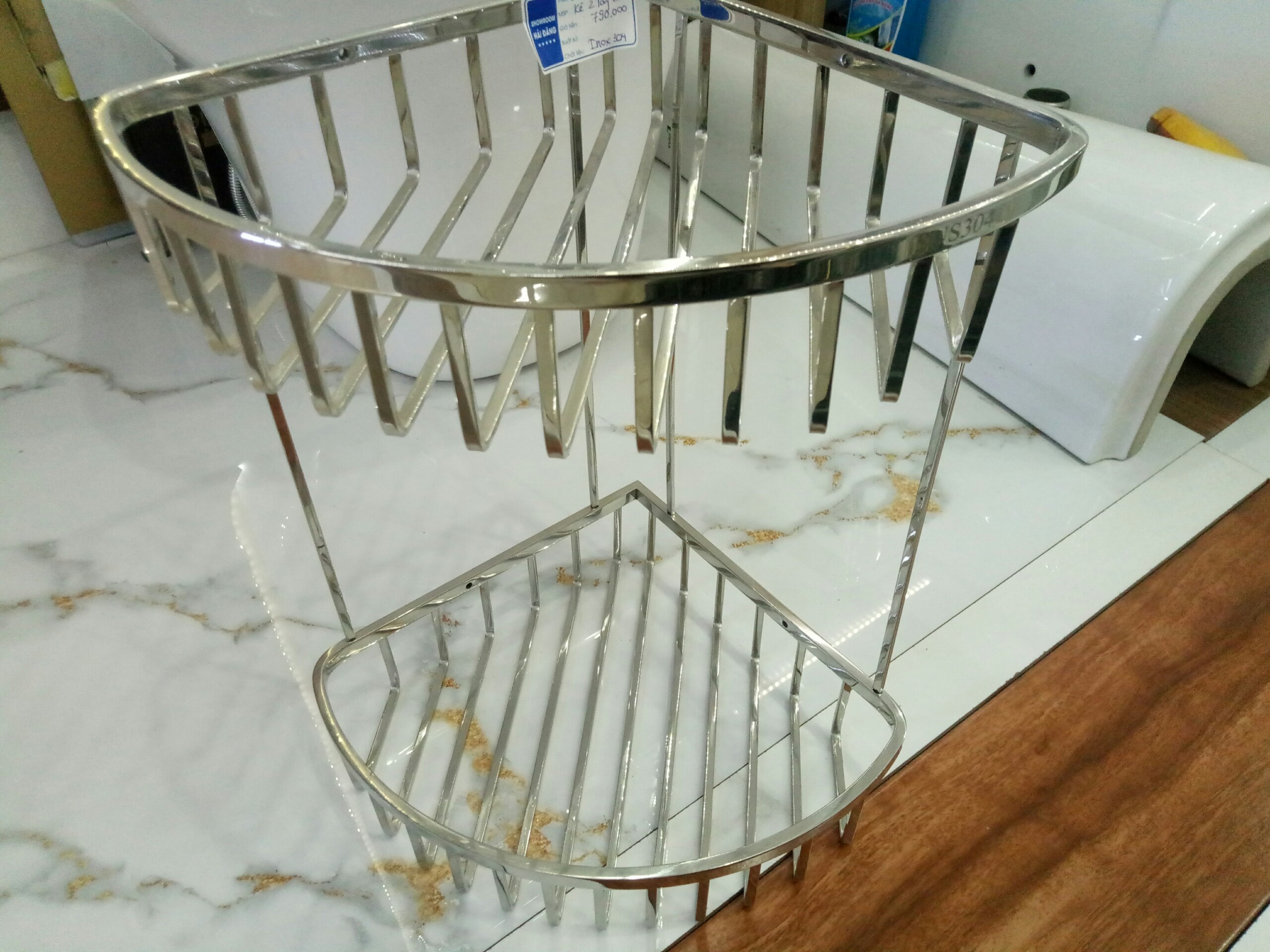 Kệ tắm góc 2 tầng  Inox 304 S4 - Thanh Vuông