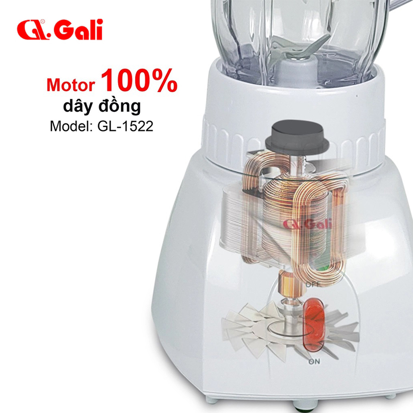 Máy xay sinh tố 2 cối Gali GL-1522 - Hàng chính hãng