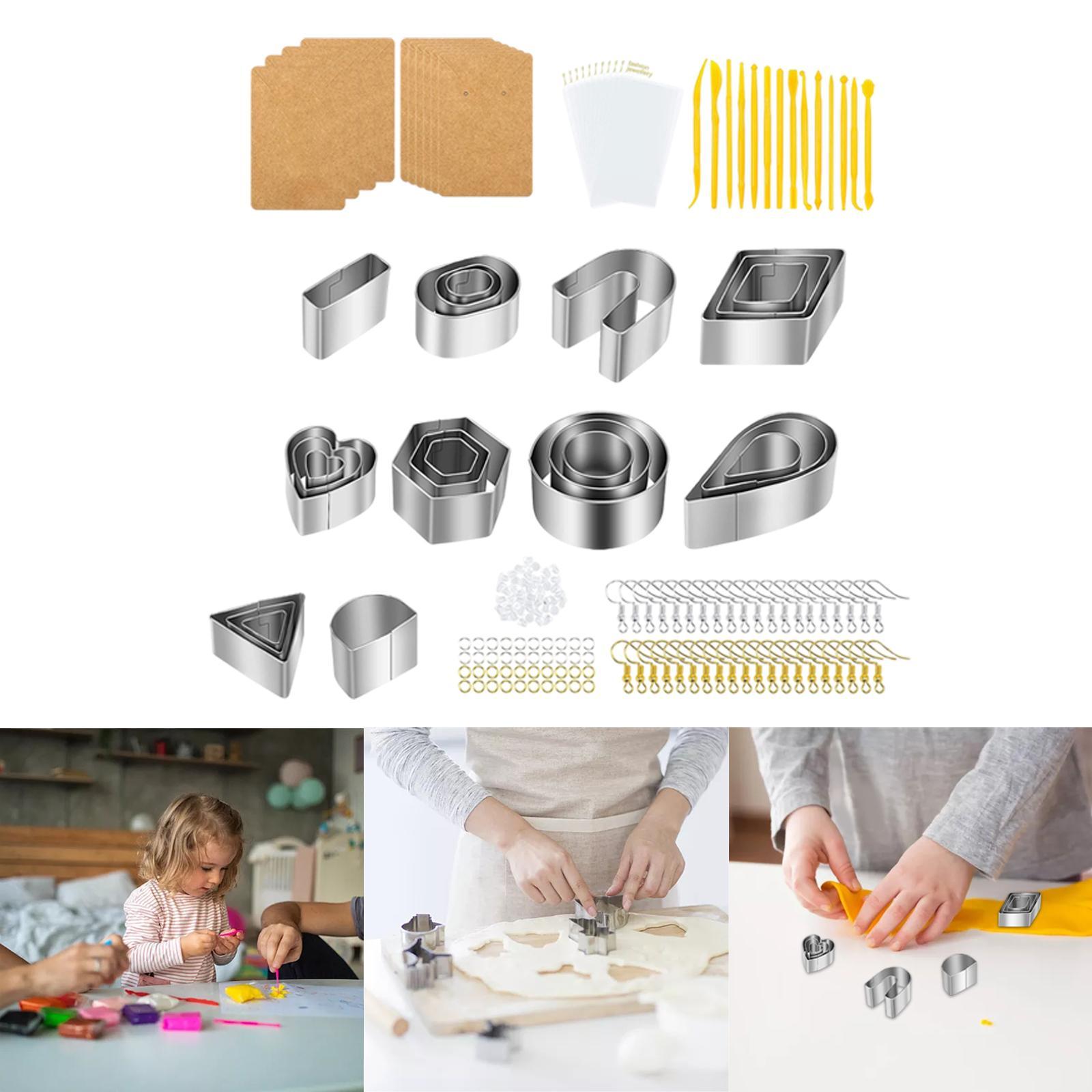 24PCS Clay Cutters Clay DIY Tool Set, Polymer Clay Cutter Punch Mold, 14PCS Clay Sculpting Tool, for Clay Earring Making