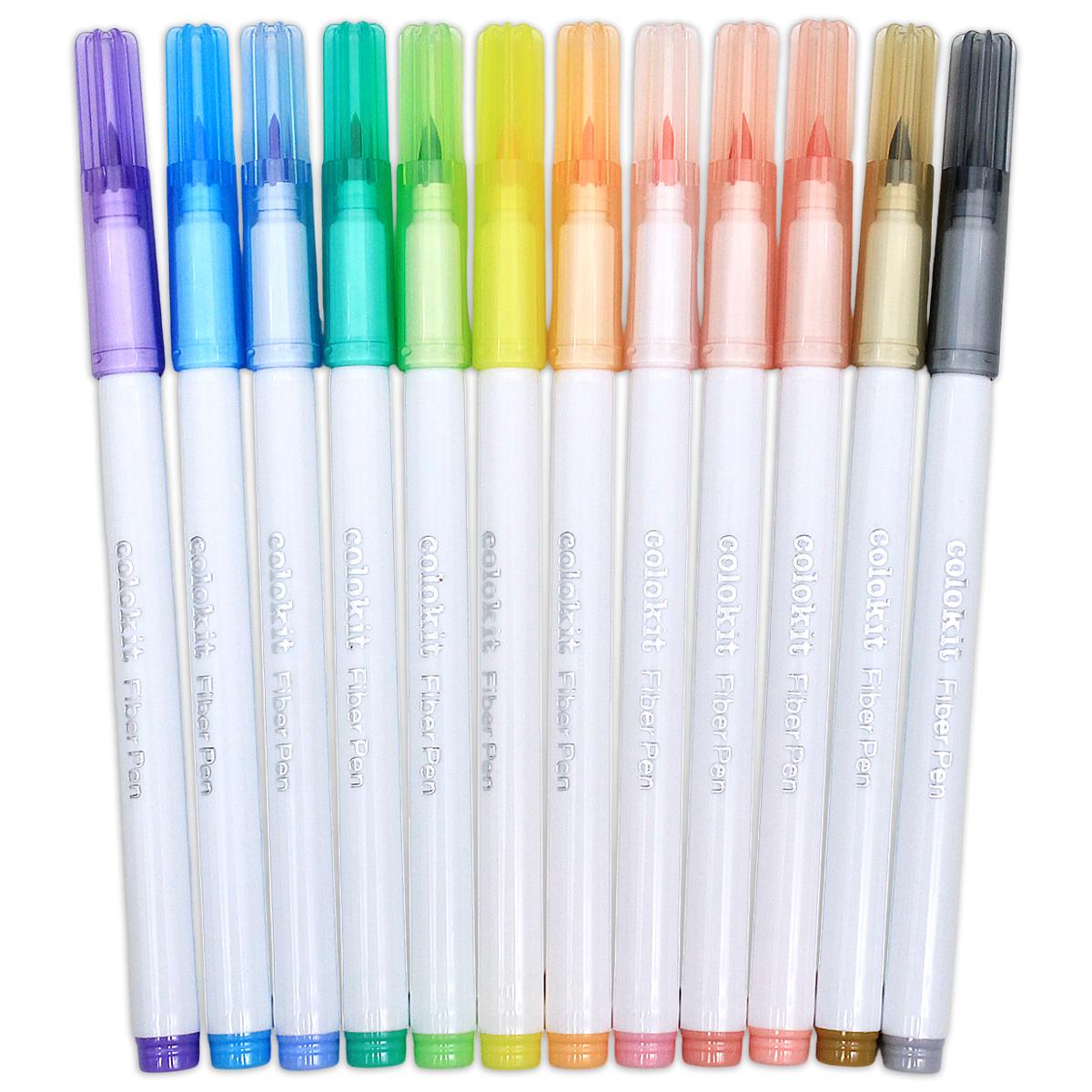 Vỉ 12 Bút Lông Màu Đầu Brush - Cotton Candy - Colokit FP-C017