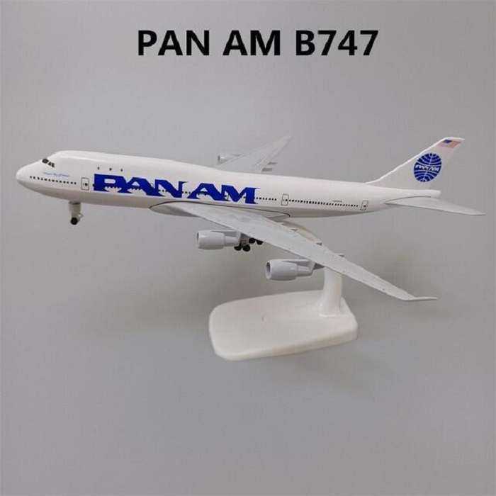 Mô hình máy bay tĩnh PAN AM  B747 20cm có bánh xe