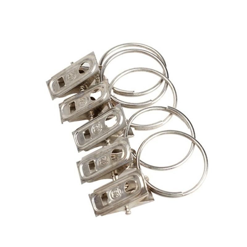Set 5 / 10 Vòng Gắn Kẹp Bằng Thép Không Gỉ Tiện Dụng Treo Rèm