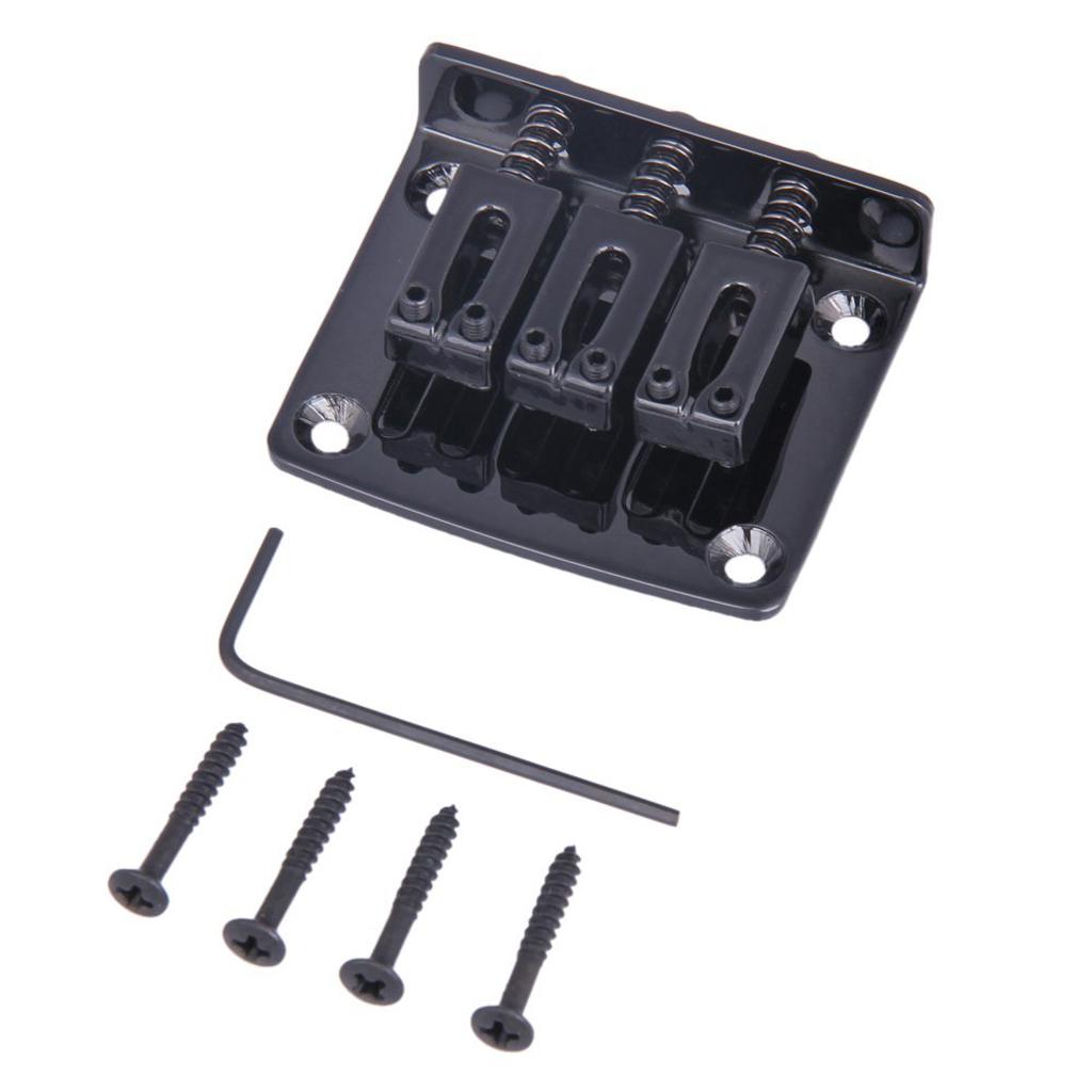 Guitar Bridge with Wrench Screw Set for 3 String Electric Guitar