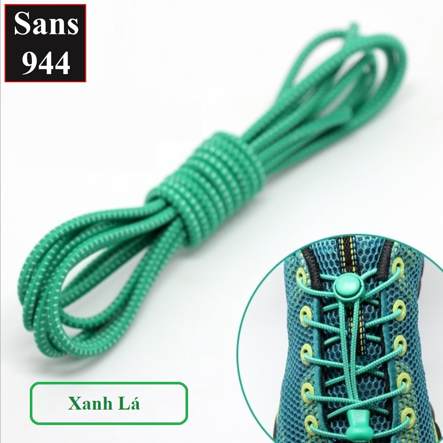 Dây giày không cần buộc Sans944 thông minh co giãn bản tròn cột giày thể thao sneaker nam nữ nhiều màu đen trắng xám