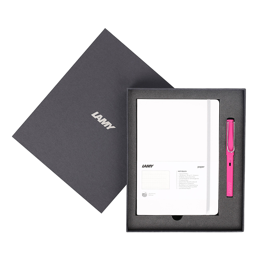 Lamy Notebook A5 Softcover White + Lamy Safari Pink - GSNSa0028