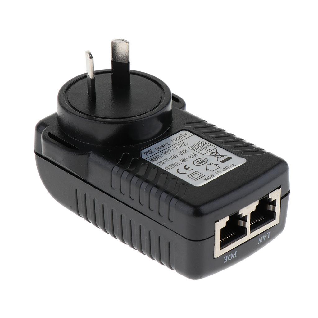 48V0.5A POE Injector Power Supply Wall Adapter IEEE 802.3af for IP Camera