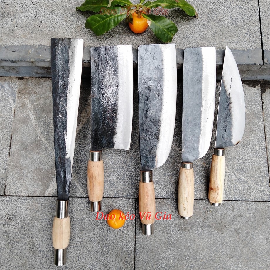 Bộ dao 5 món khâu đồng nhíp nga rèn thủ công