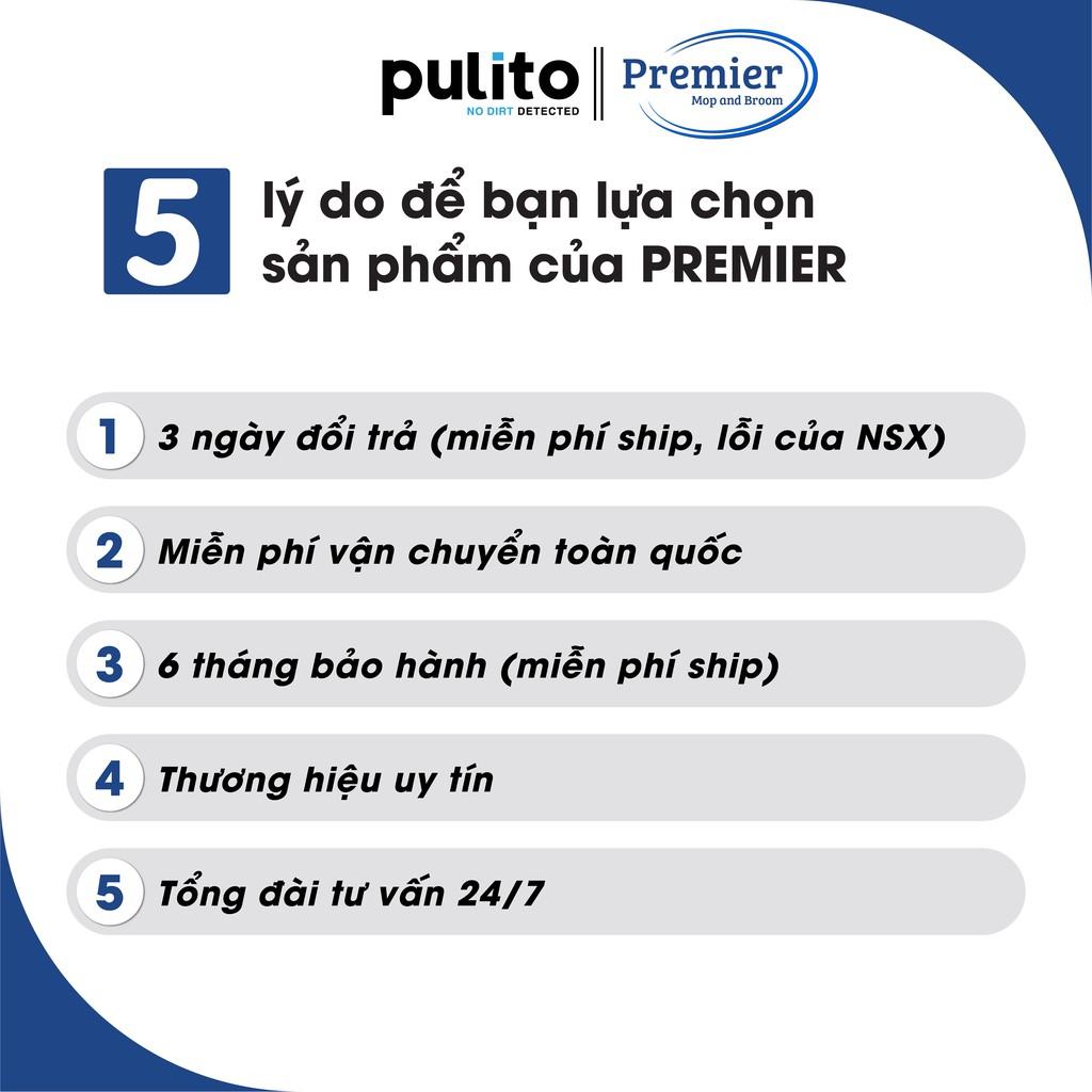 Bộ lau nhà thông minh 360 độ tự vắt thùng to, cây lau hãng PULITO tặng 2 bông lau siêu thấm