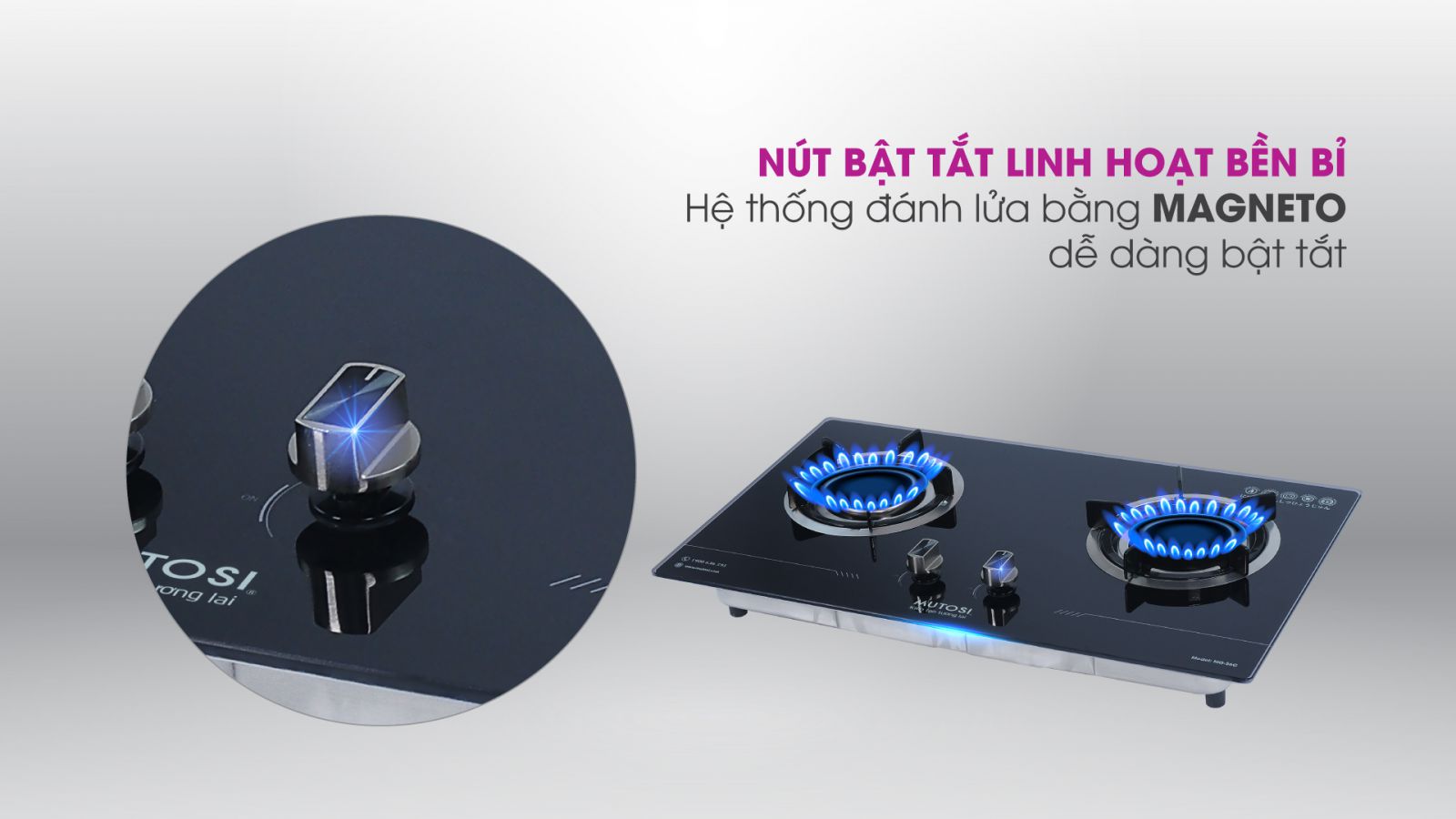 Bếp gas âm cơ Mutosi MG-56C - Công nghệ nhật bản - Hàng chính hãng