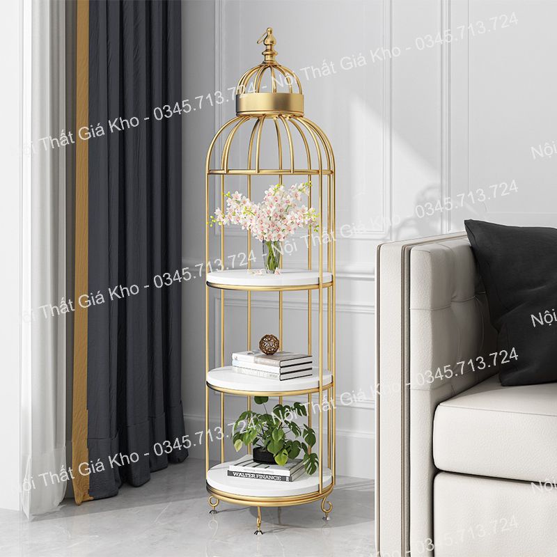 Kệ trang trí lồng chim, kệ decor lồng chim 3 tầng 4 tầng 5 tầng