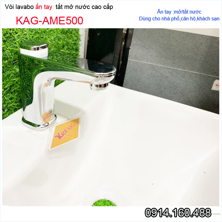 Vòi lavabo lạnh ấn tay KAG-AME500 , Vòi chậu thiết kế sang trọng nước mạnh sử dụng tốt