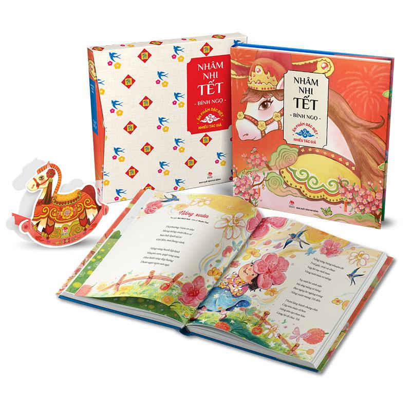 Sách - Nhâm Nhi Tết Bính Ngọ - Ấn Phẩm Đặc Biệt - Bìa Cứng - Tặng Kèm Mô Hình Lắp Ráp Hình Ngựa Gỗ