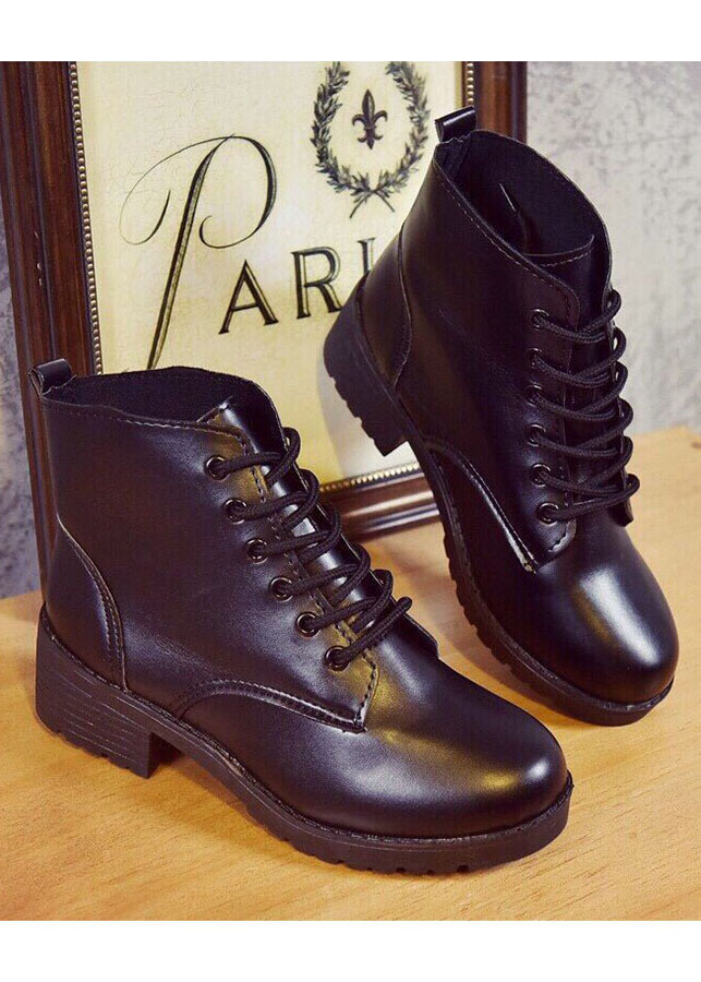 Boot nữ đen cổ chun