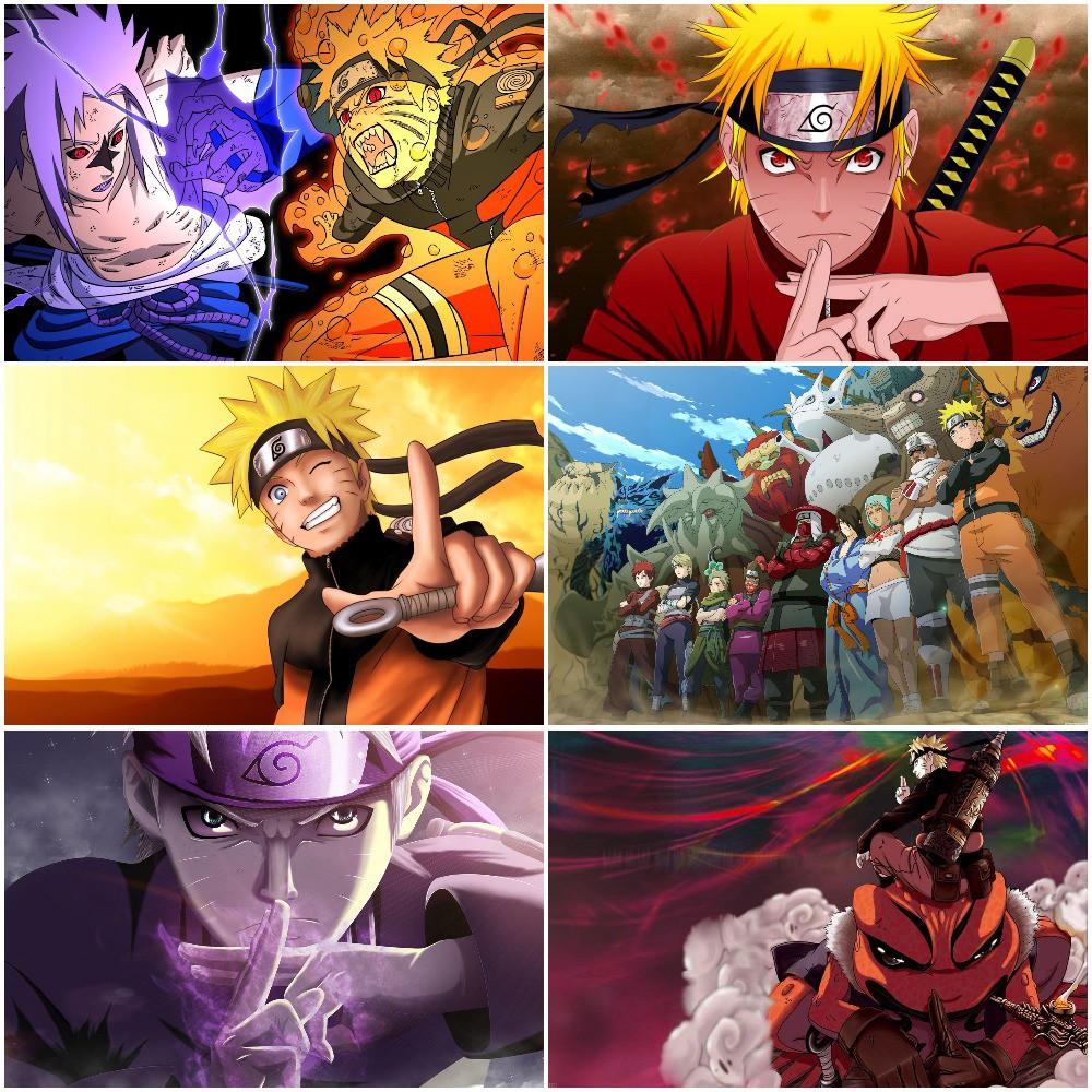 Bộ 6 Áp phích - Poster Anime Naruto (bóc dán) - A3, A4, A5