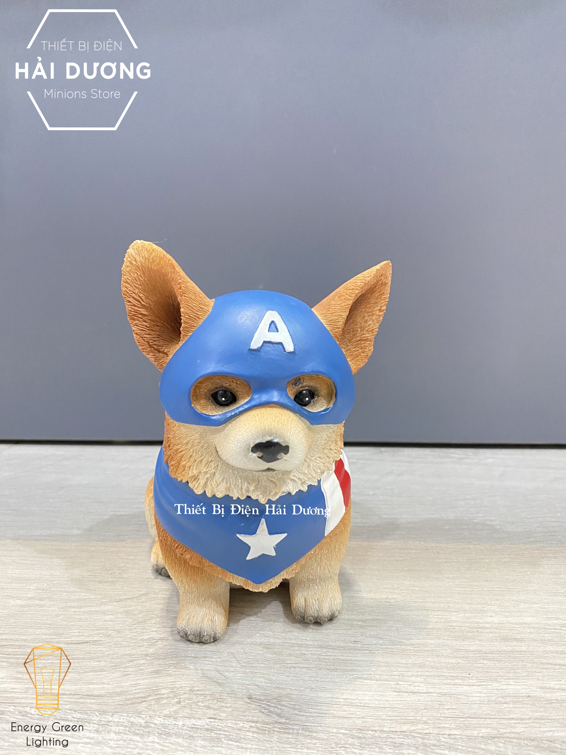 Bộ Tượng Cún Siêu Anh Hùng Đút Tiền Tiết Kiệm Dễ Thương - Corgi Và Những Người Bạn - Quà Tặng Decor Căn Phòng Ý Nghĩa