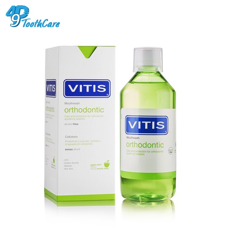 Nước súc miệng cho người mang khí cụ chỉnh nha Vitis Orthodontic 500ml