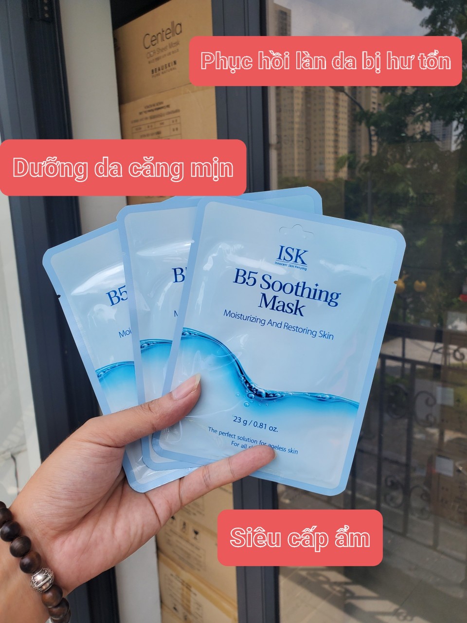 Combo 5 miếng mặt nạ giấy ISK B5 Smoothing Mask siêu cấp ẩm, phục hồi và tái tạo da Hàn Quốc
