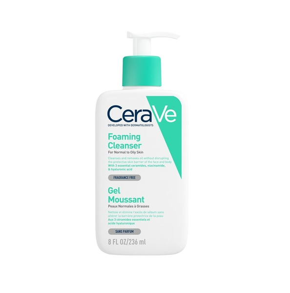 Sữa Rửa Mặt Cho Da Nhờn Mụn CeraVe Foaming Cleanser Gel Moussant 236ml