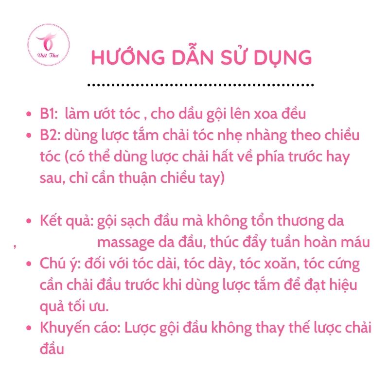 Lược gội đầu, massage đầu silicon cao cấp bảo vệ tóc yếu,  làm sạch tóc và da đầu hiệu quả Việt Thư